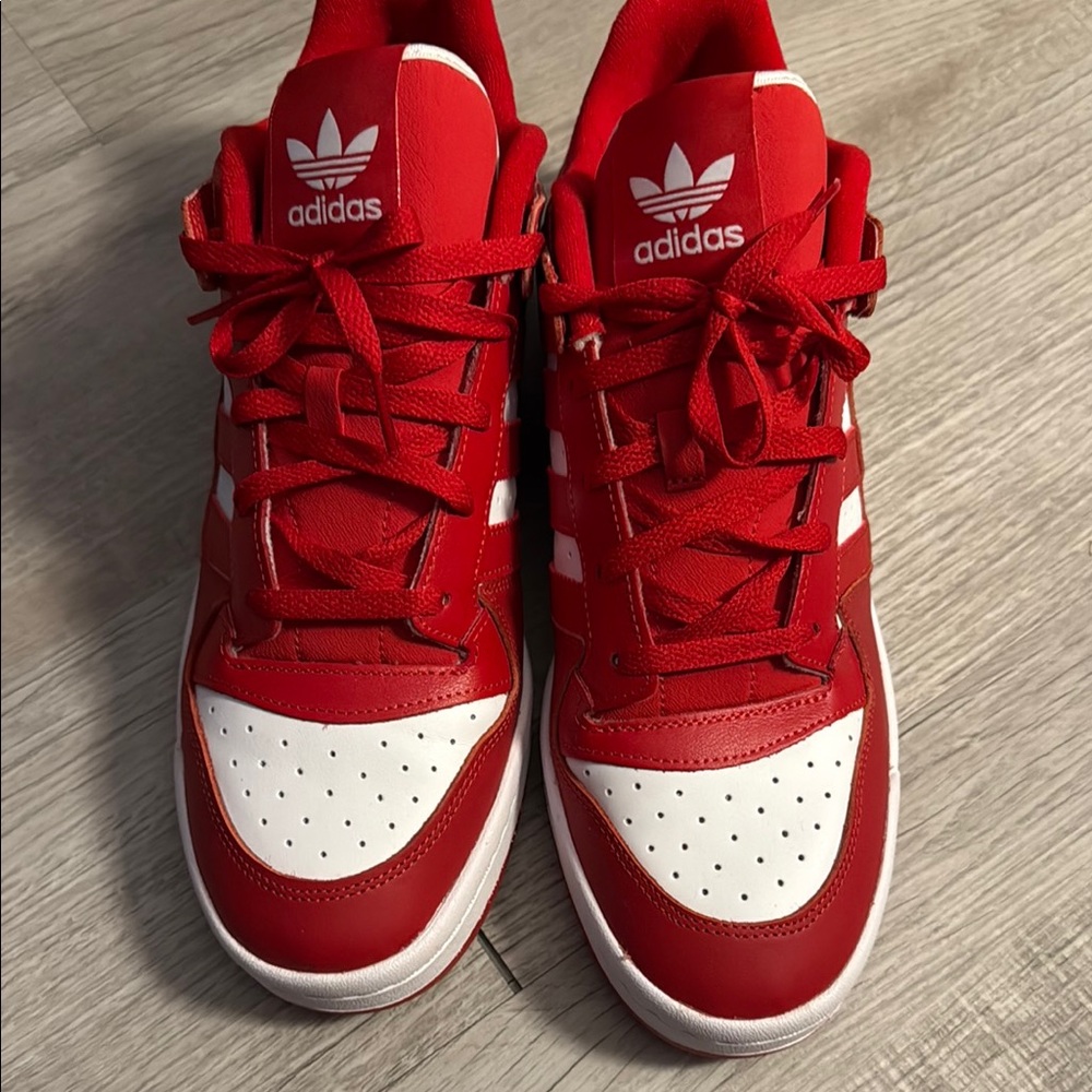 Adidas Red and White Sneakers preloved